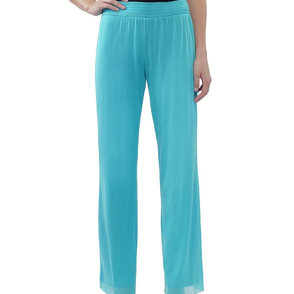 Fuzzi tulle mesh straight leg pants.